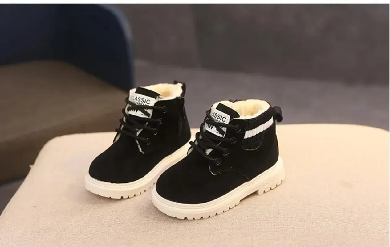 2 Style Plush Kids Winter Boots