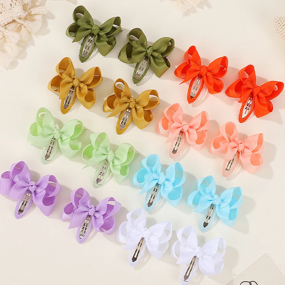2Pcs Solid Bow Clips