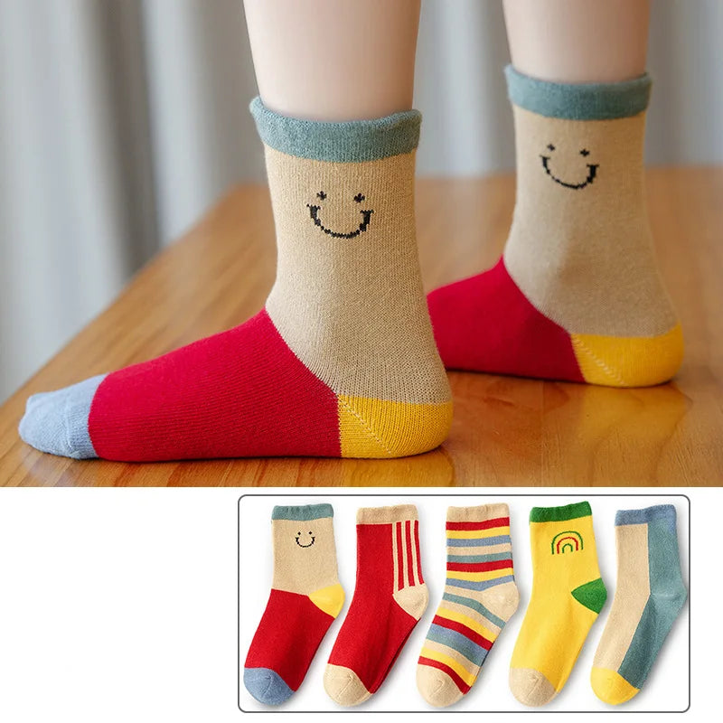 Cartoon Striped Ankle Kids Socks
