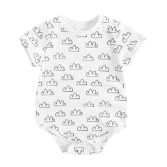 Baby Short-Sleeve Bodysuit, Summer Unisex Romper