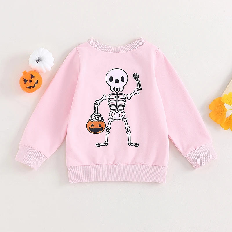 Skeleton Print Long-Sleeved Sweatshirt