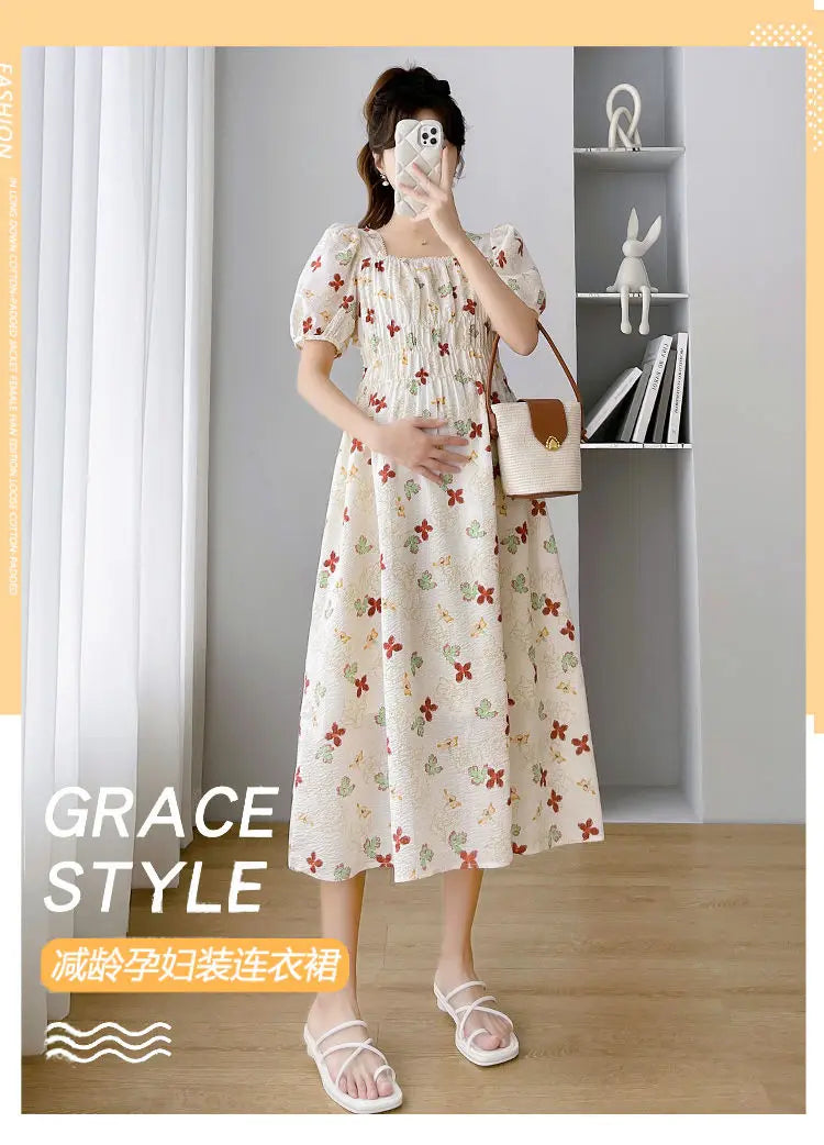 Vintage Patchwork Pregnancy Dress