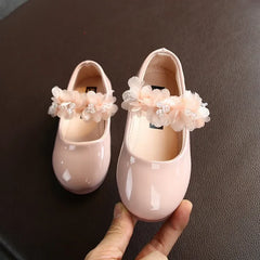 Girls' Flower Party Sandals, Leather Dress Shoes