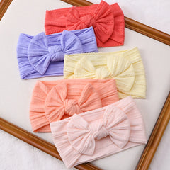 Baby Girls' Cable Knit Bow Headbands, 6-Piece Set