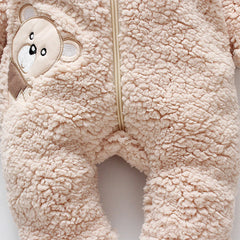Thick Fleece Hooded Baby Romper
