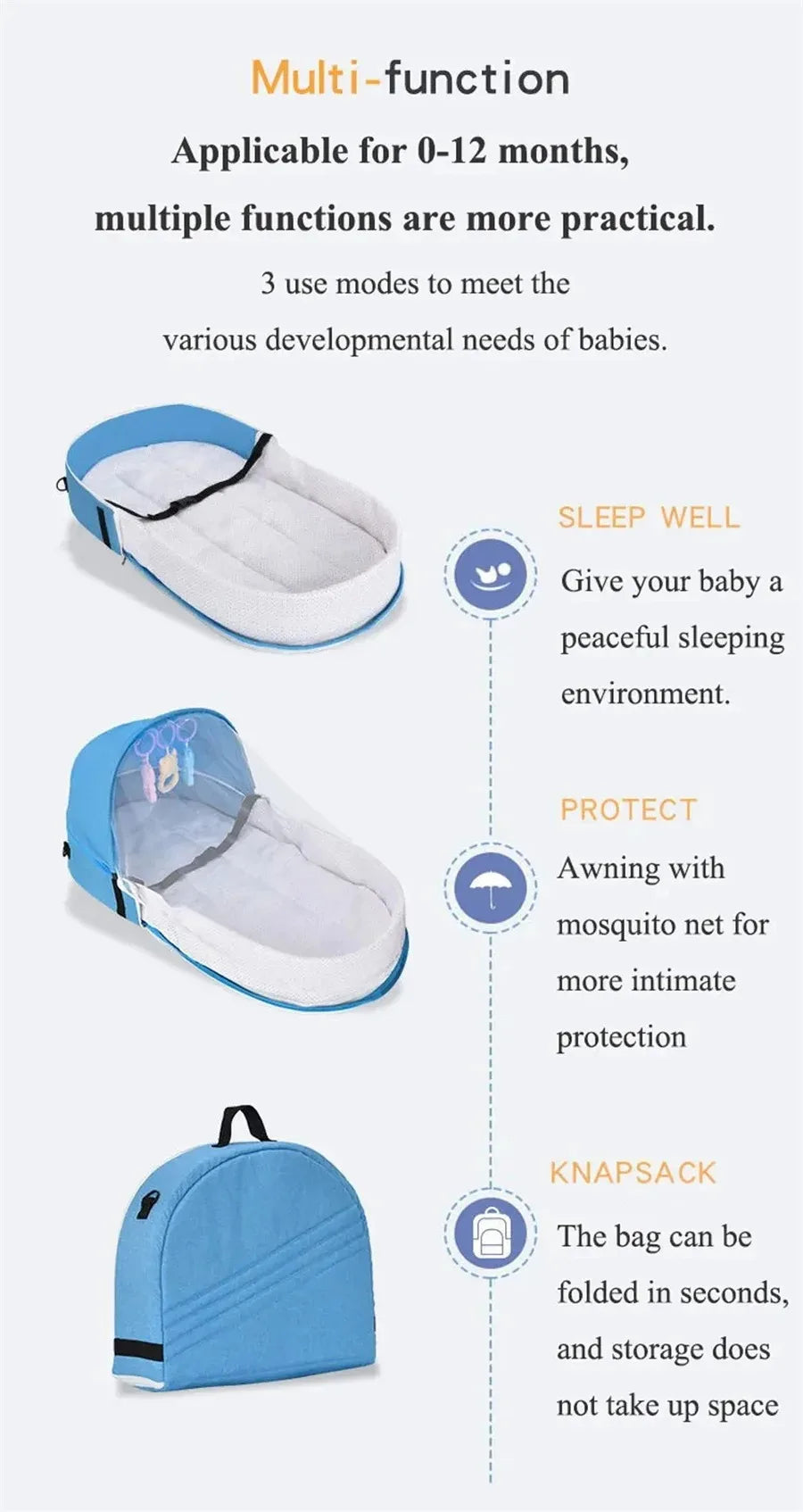 Folding Crib Travel for Newborn