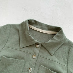 Lapel Button Up Romper