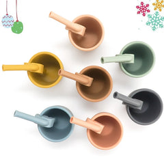 Baby Feeding Bowl with Straw, Reusable Toddler Dish