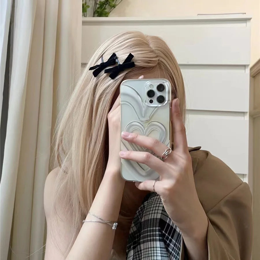 Velvet Bow Elastic Hairpins