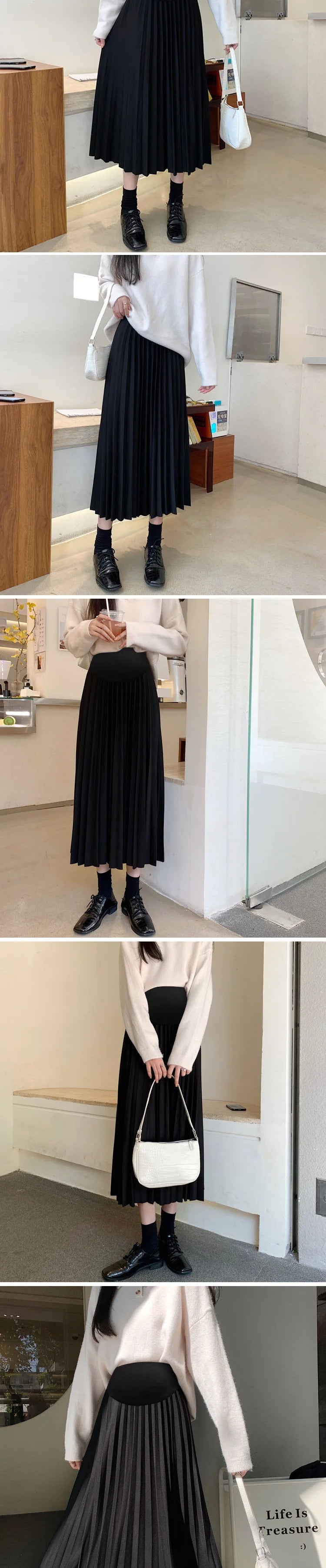 Pleated Thick Warm Maternity Skirts