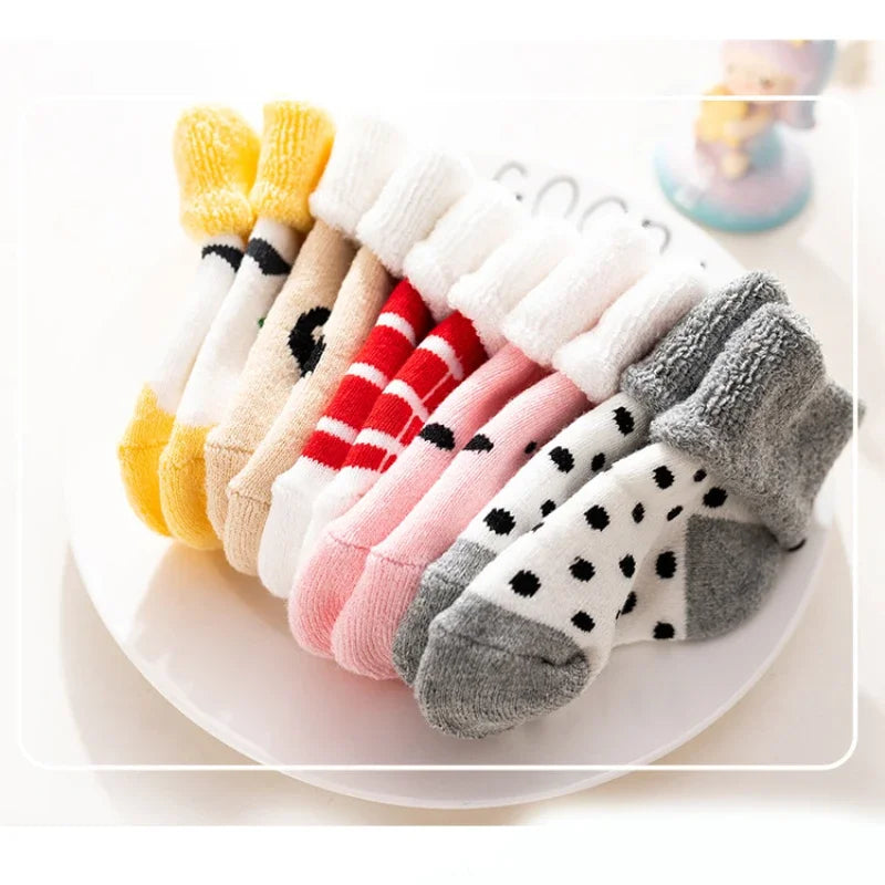 5 Pairs Warm Strip Baby Socks
