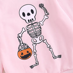 Skeleton Print Long-Sleeved Sweatshirt