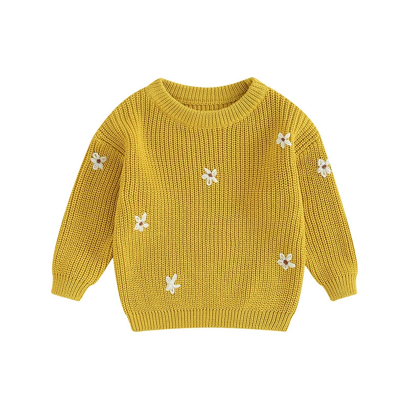 Girls Winter Flower Sweater - PAMU8