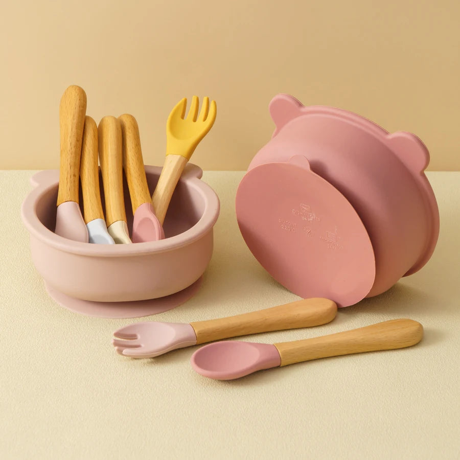 Wooden Handle Spoon Fork Bowl