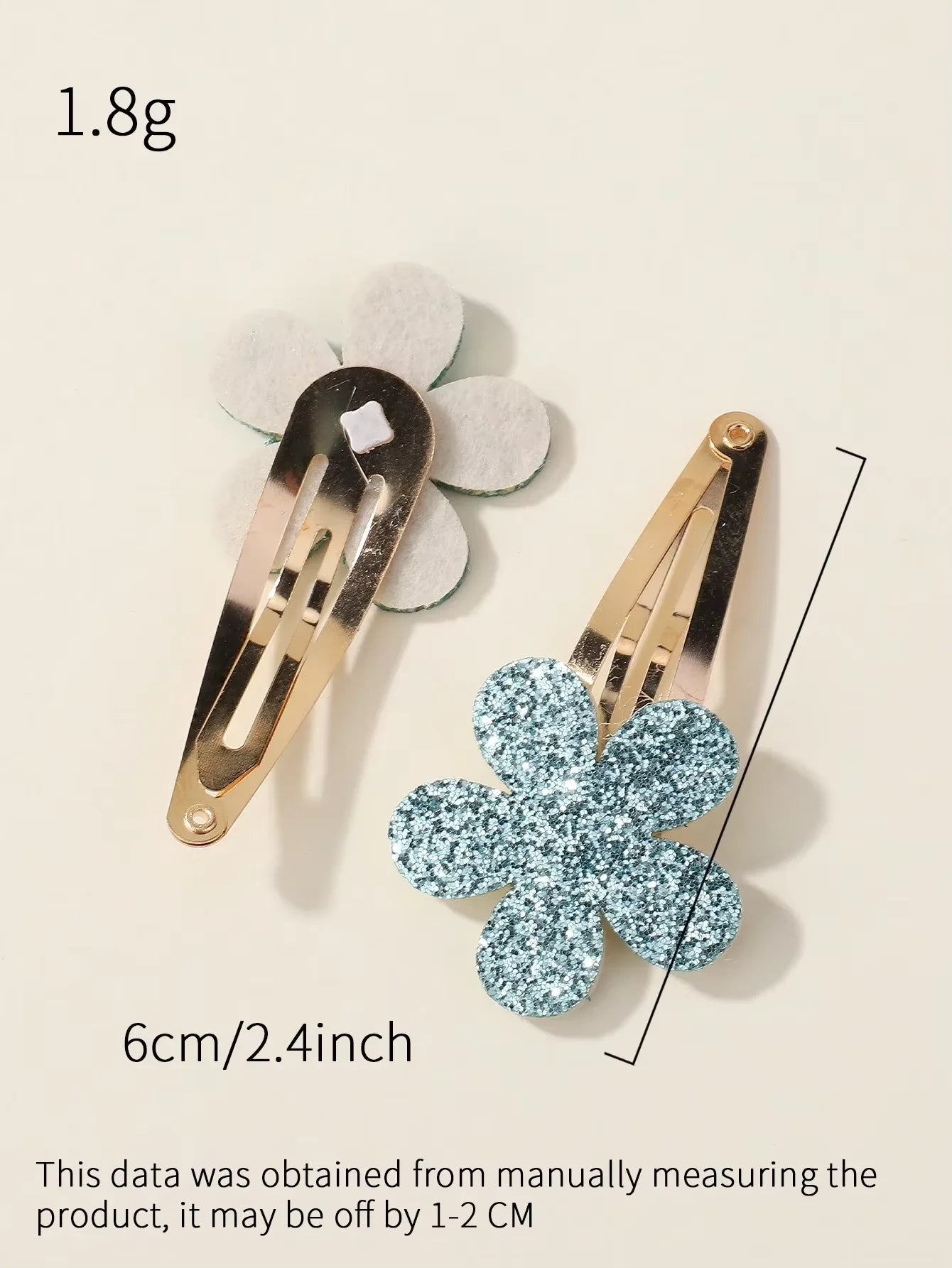 Glitter Rainbow Flower Hairpins