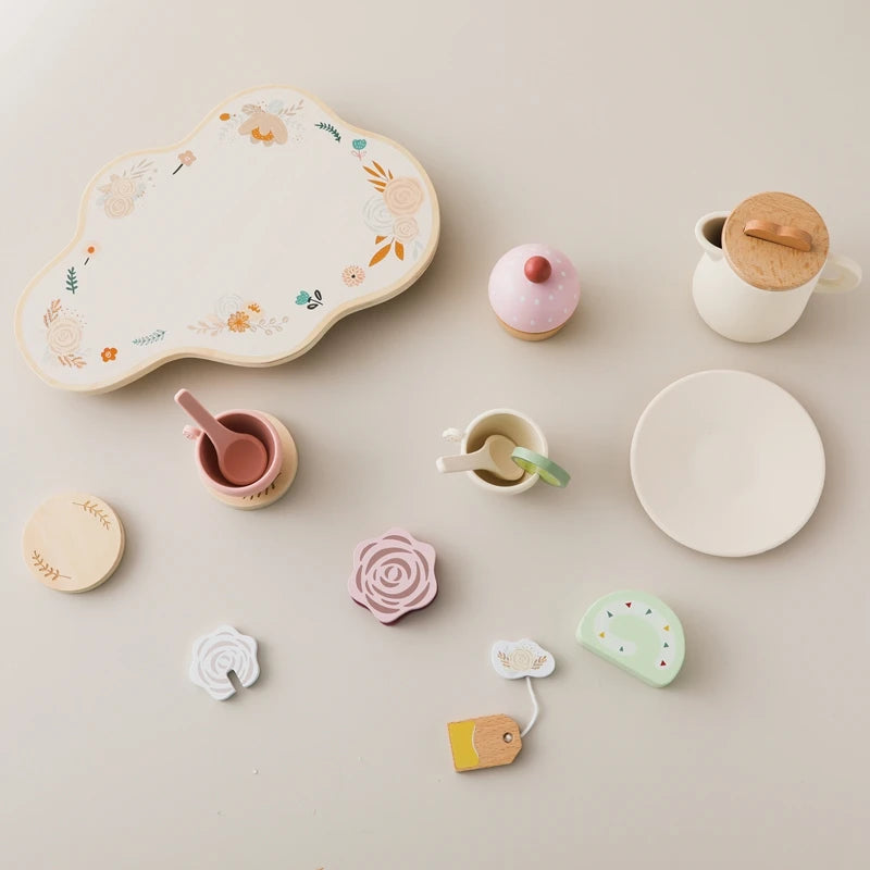 Tea Set Wooden Pretend Play Toys