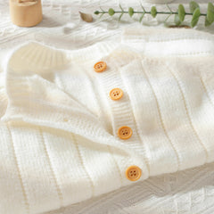Knitted Baby Winter Romper and Cap Set, 0-18 Months