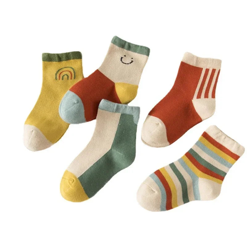 Cartoon Striped Ankle Kids Socks
