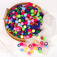 Plush Ball Hair Ties, 40-Pack Elastic Bands for Girls