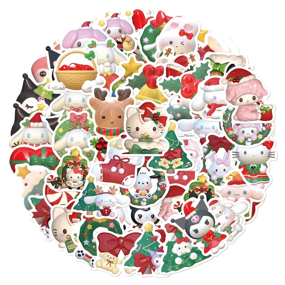 62Pcs Christmas Stickers