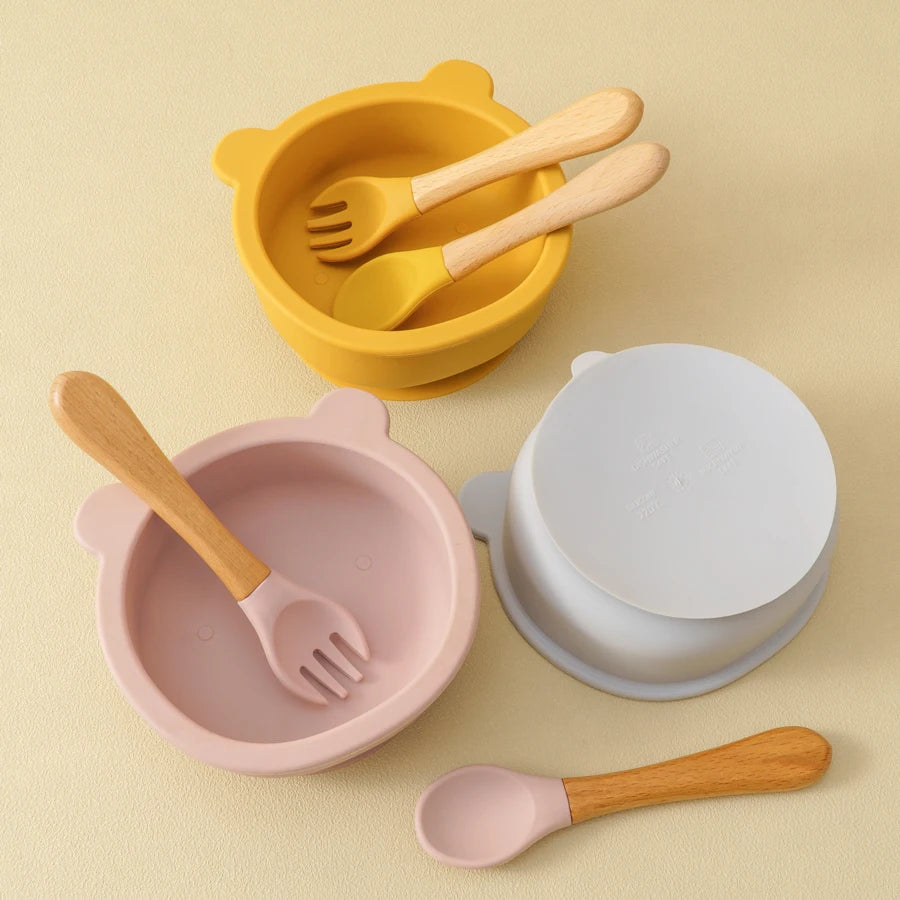 Wooden Handle Spoon Fork Bowl