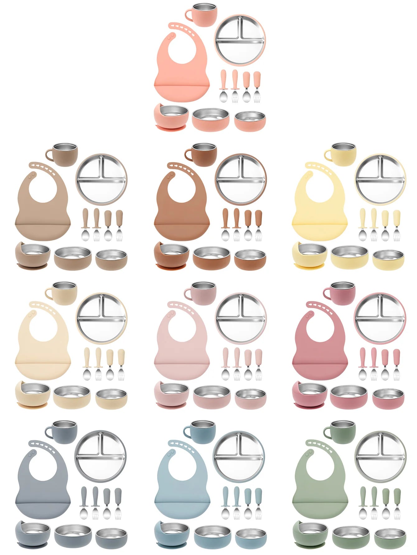 10PCS Stainless Feeding Set