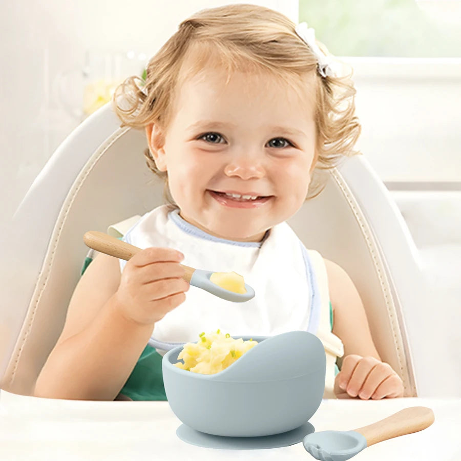 3PCS Baby Silicone Feeding Set - PAMU8