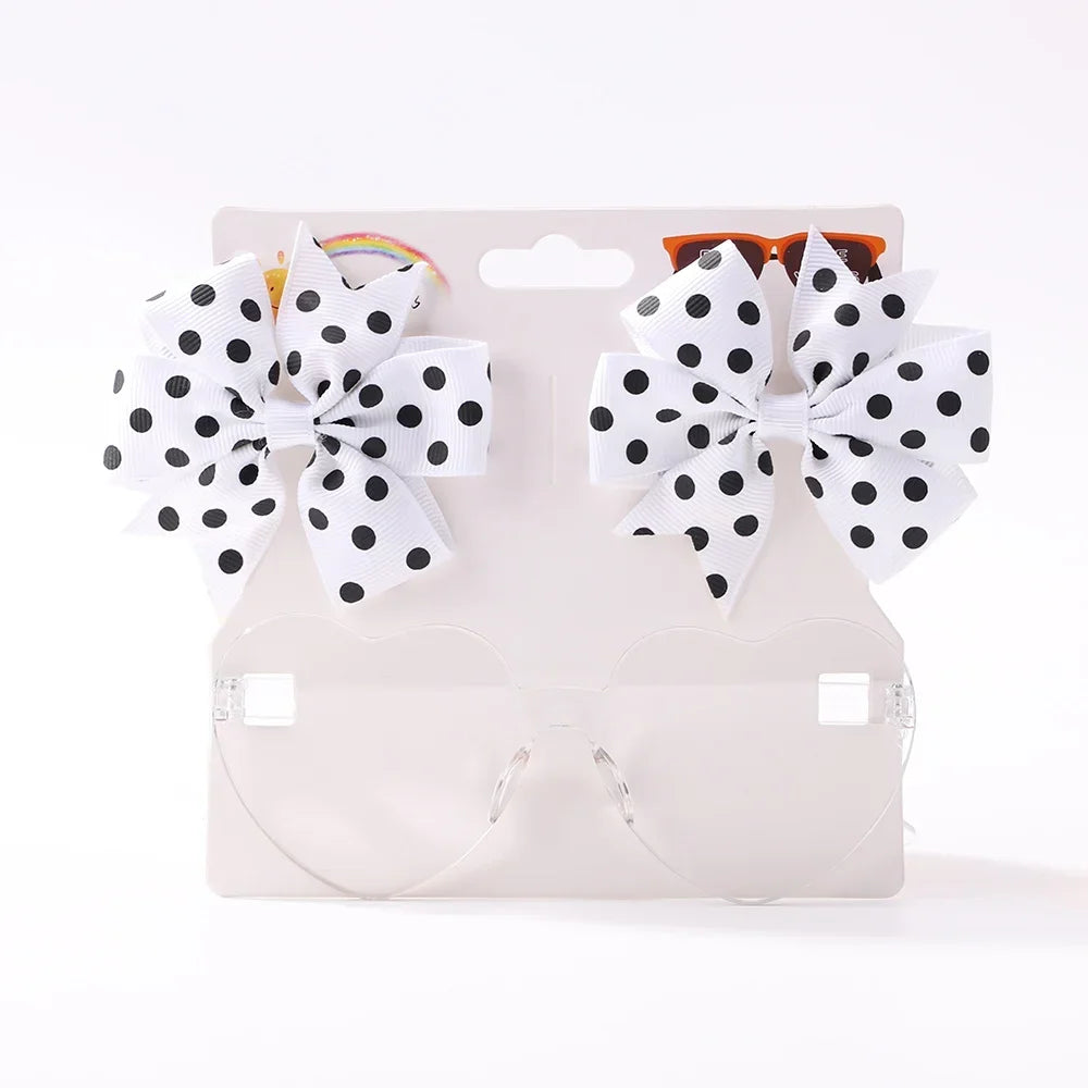 Dot Hairpins & Heart glasses
