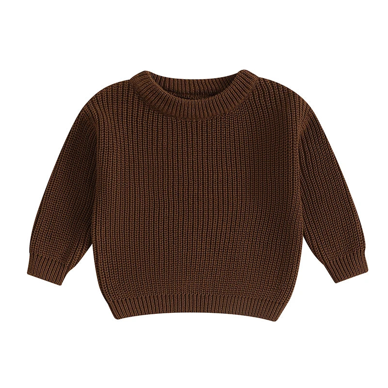 Basic Cotton Long Sleeve Sweater - PAMU8
