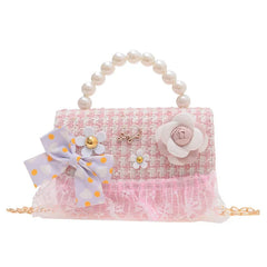Flower Plaid Handbag for Girls (Ages 2-4)