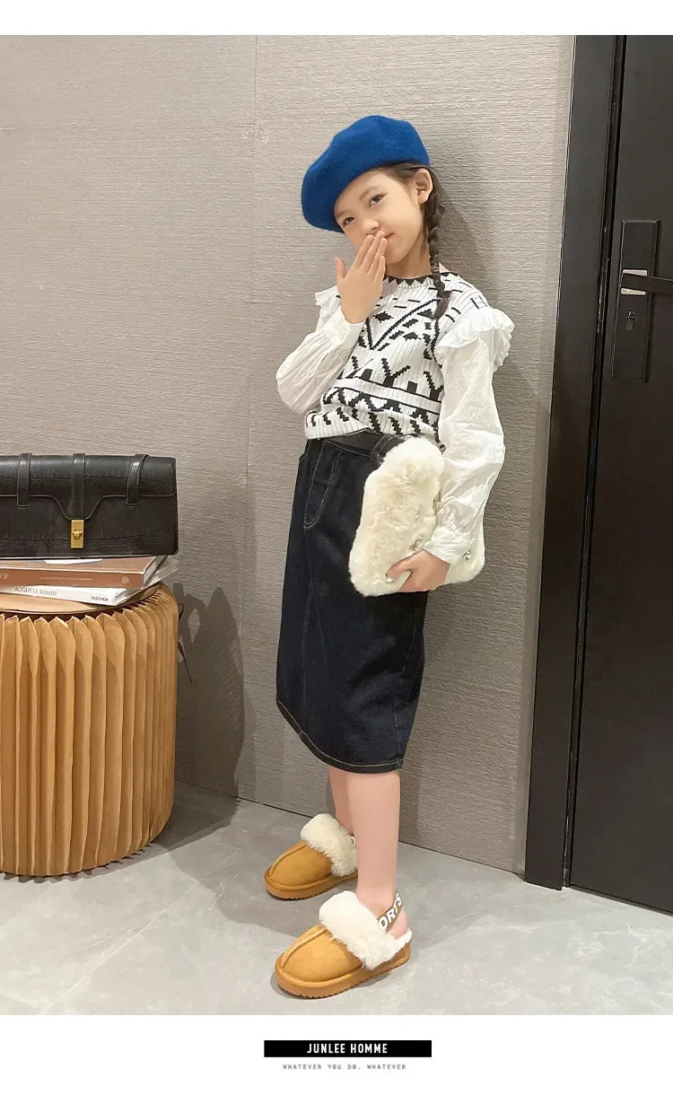 Kids Toes Wrapped Plush Slippers
