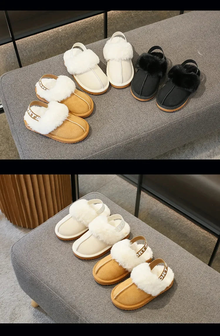 Kids Toes Wrapped Plush Slippers