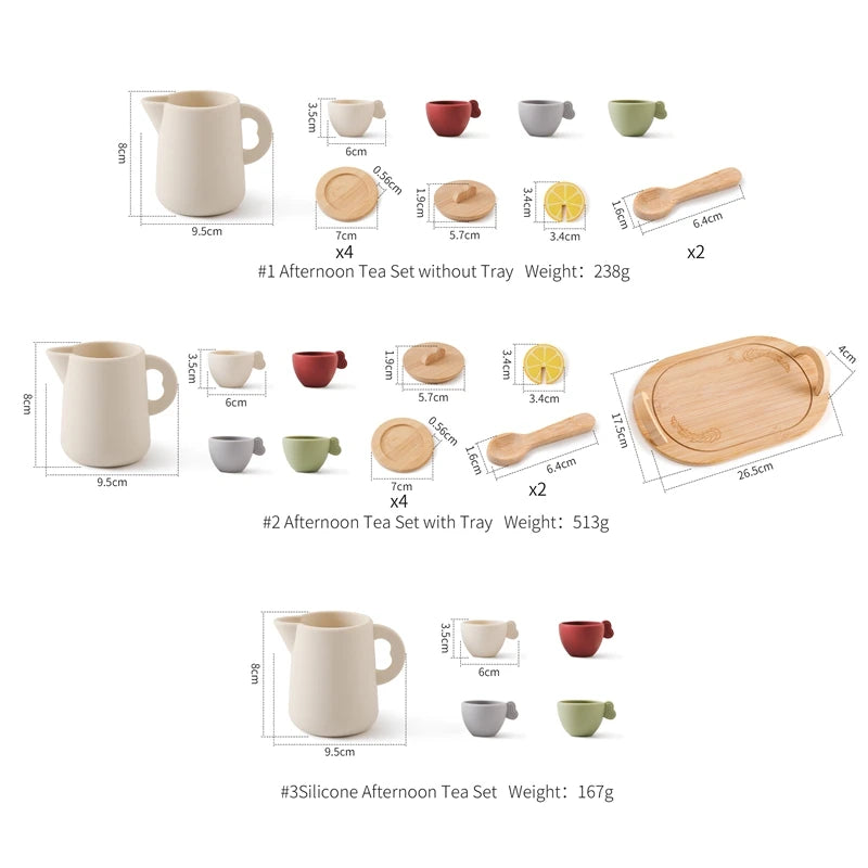 Tea Set Wooden Pretend Play Toys