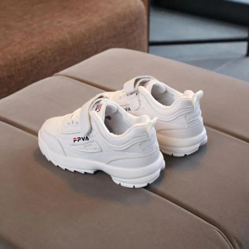 Kids Leather Trainers Sport Shoes