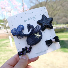 Kids' Cartoon Hair Clips, 5-Piece Princess Hairpin Set