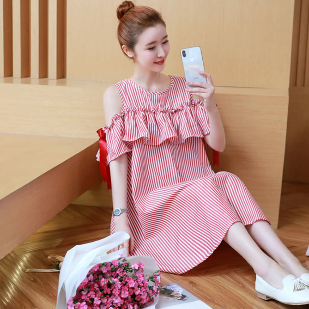 Korean Patchwork Maternity Dress