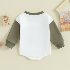 Baby Boys' Letter Sweatshirt Romper, Long-Sleeve Fall