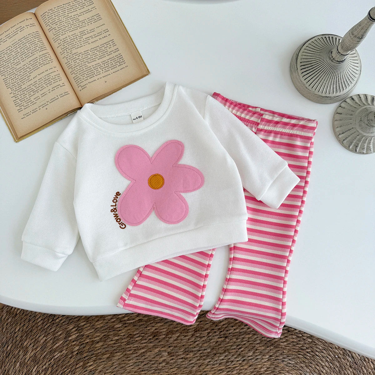 White Patchwork Top Pants