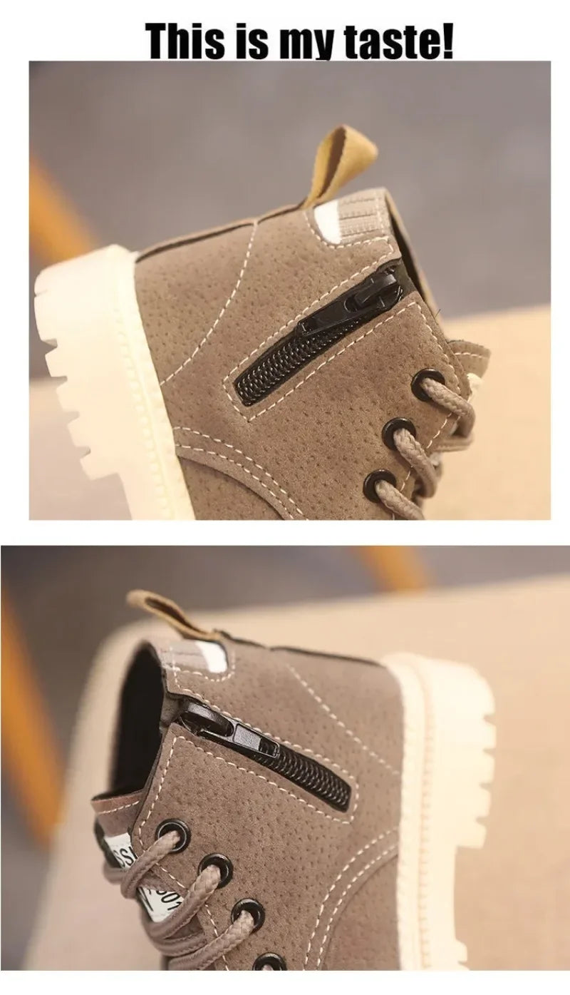 2 Style Plush Kids Winter Boots