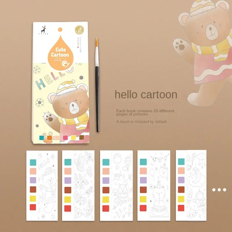 Portable Children Watercolor Painting Book - PAMU8