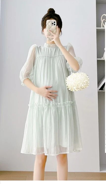 Doll Collar Chiffon Maternity Dresses