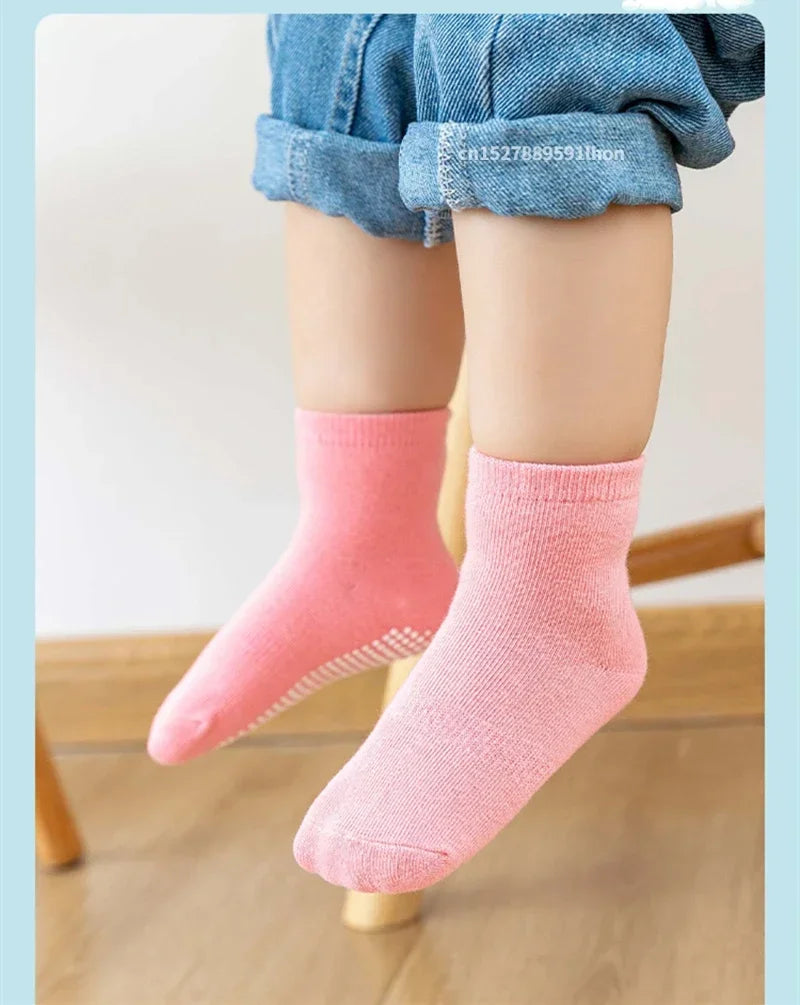 6 Pairs Spring Kids Anti-slip Socks