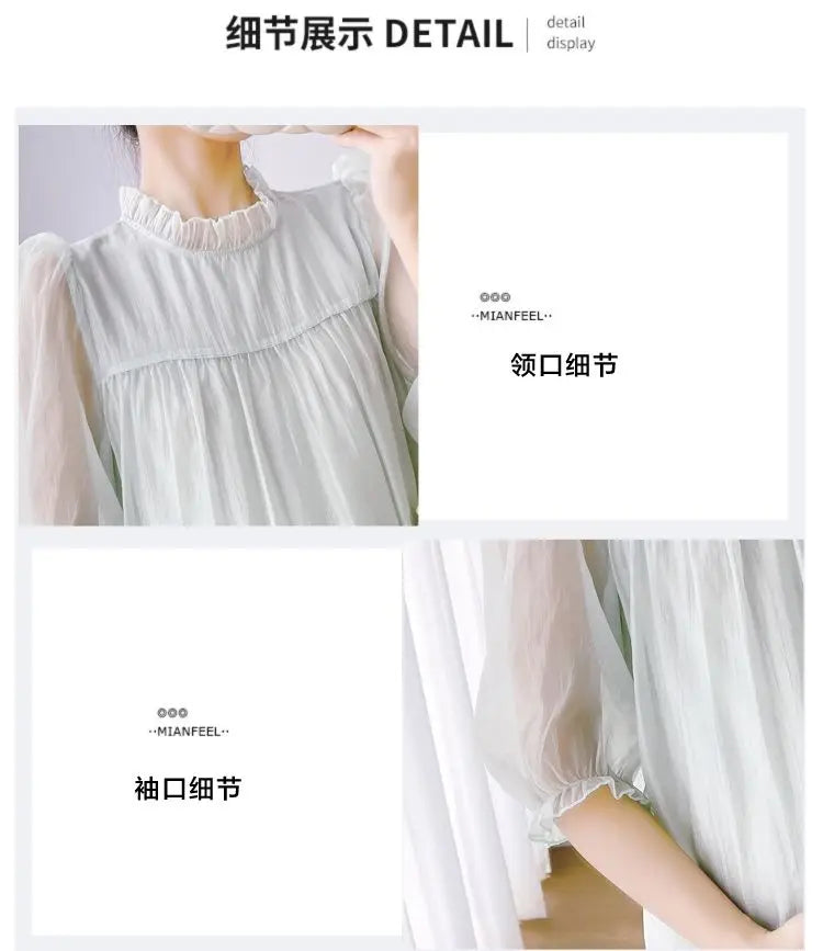 Doll Collar Chiffon Maternity Dresses