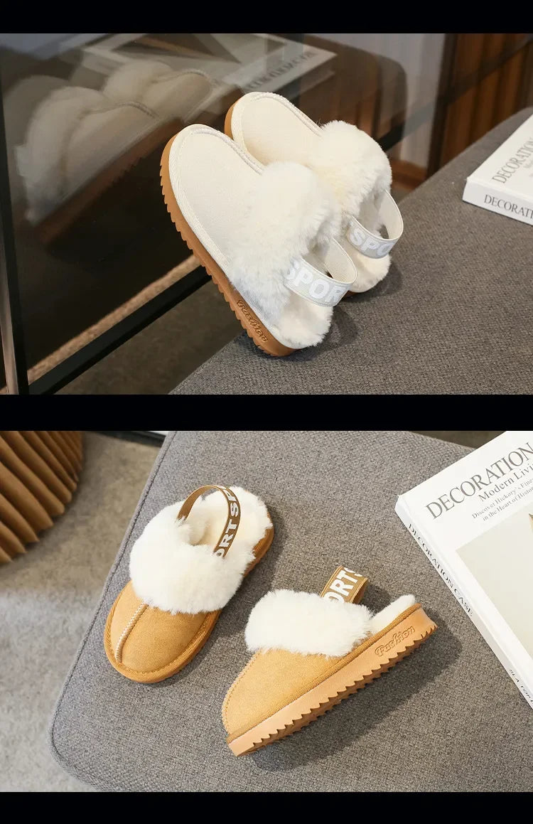 Kids Toes Wrapped Plush Slippers