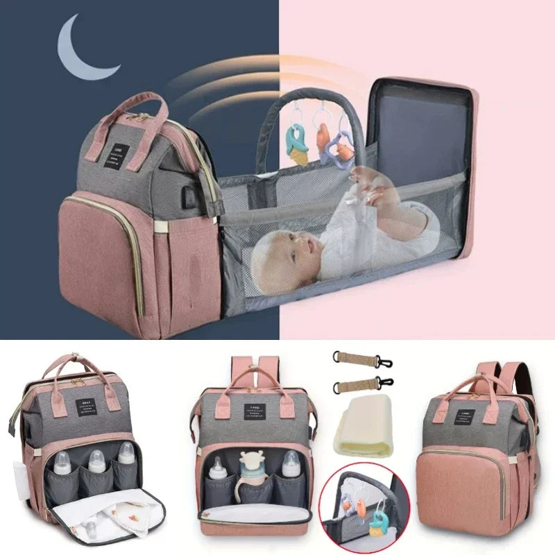 Backpack with Crib Bed & Diaper Bag