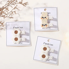 Baby Girls' Knitted Rabbit Hair Clips, 2-Piece Set