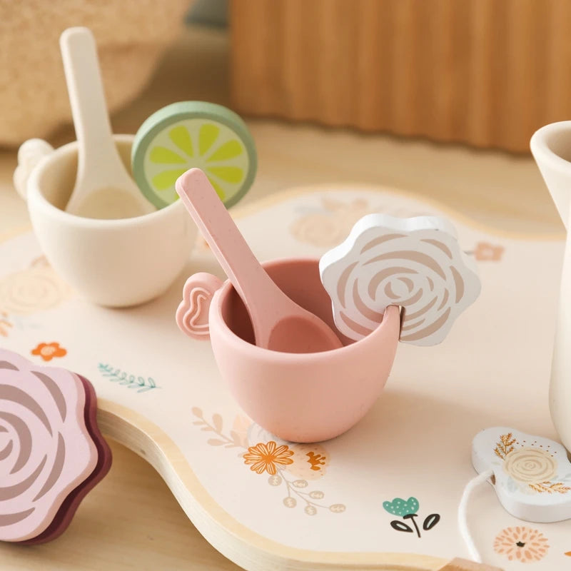 Tea Set Wooden Pretend Play Toys
