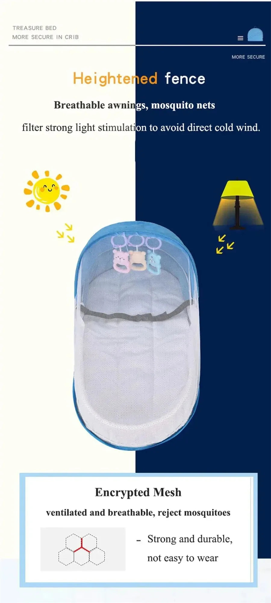 Folding Crib Travel for Newborn