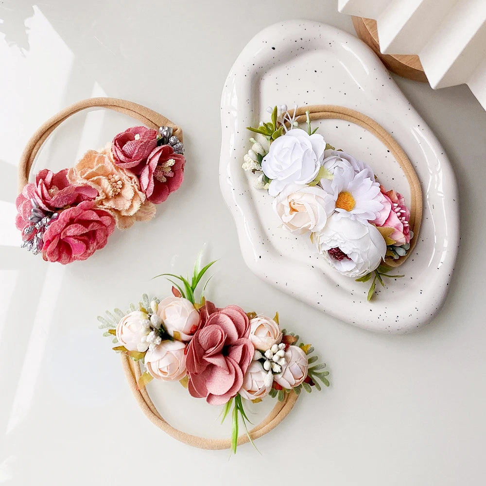 Artificial Flower Baby Headband