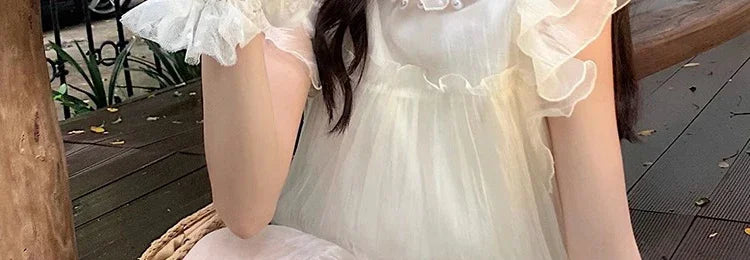 Necklace Petal Sleeve Maternity Dress